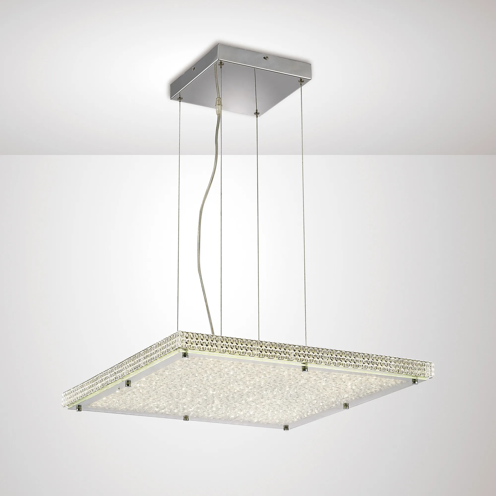 IL80073  Amelia Crystal 44W LED Square Pendant